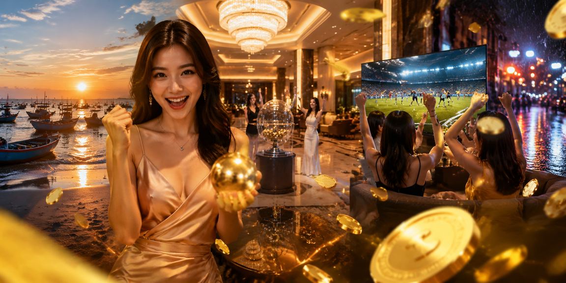Người dùng chơi xổ số và lottery online tại bãi biển Mũi Né vào buổi chiều